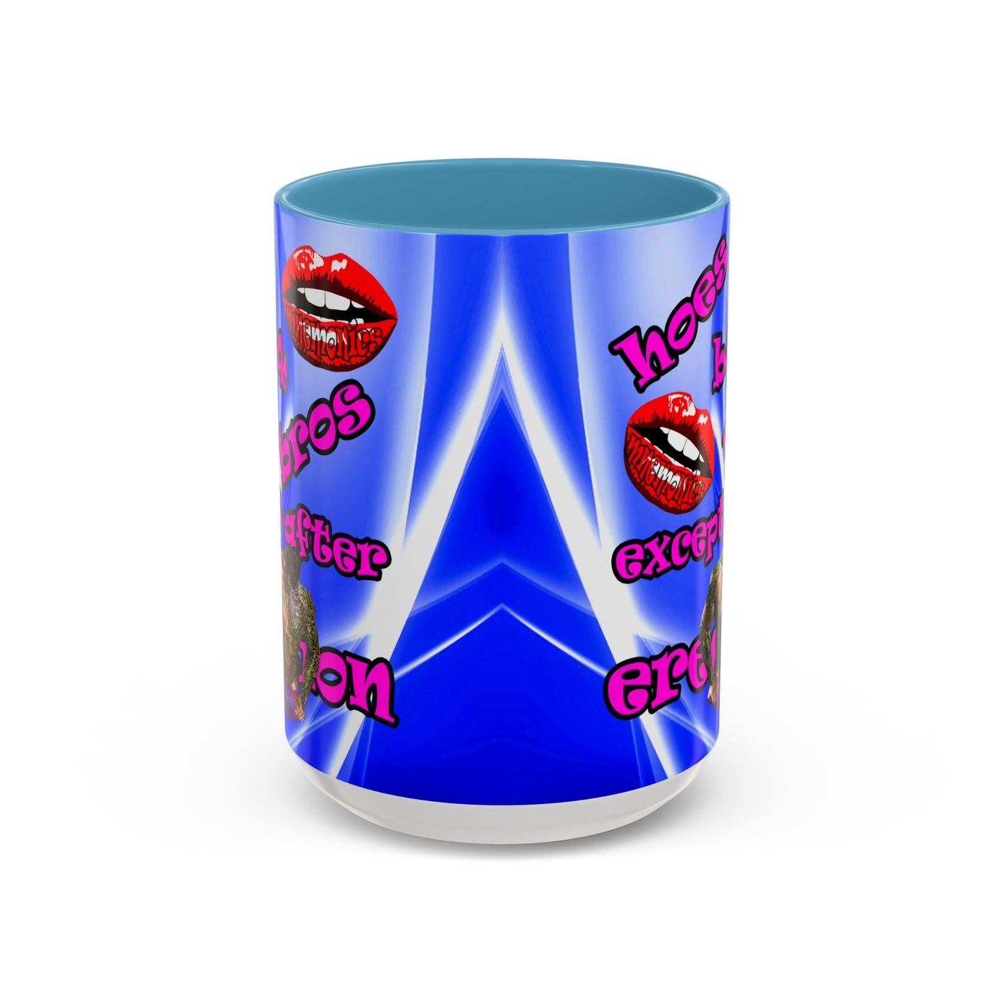 hoes b4 bros - Accent Mug (blue-white wave)