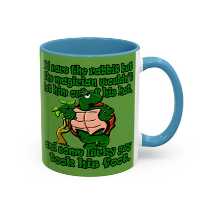 turtle race - Accent Mug (green)