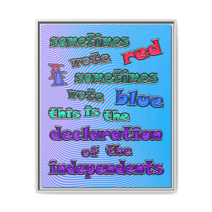 declaration of the independents - framed canvas art (light blue-purple wave)