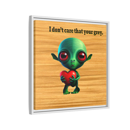 I don't care that your grey - framed canvas art (butterscotch wood finish)
