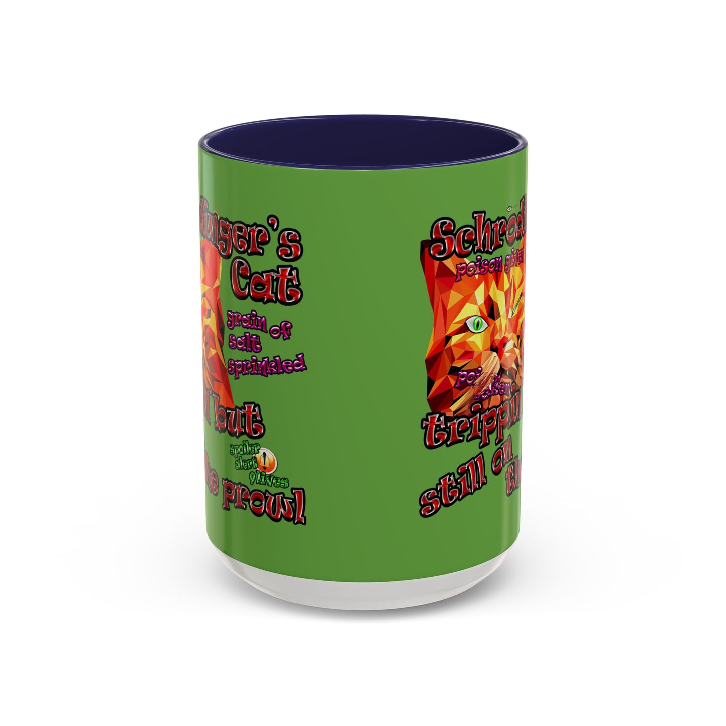 schrodinger's cat - Accent Mug (green)