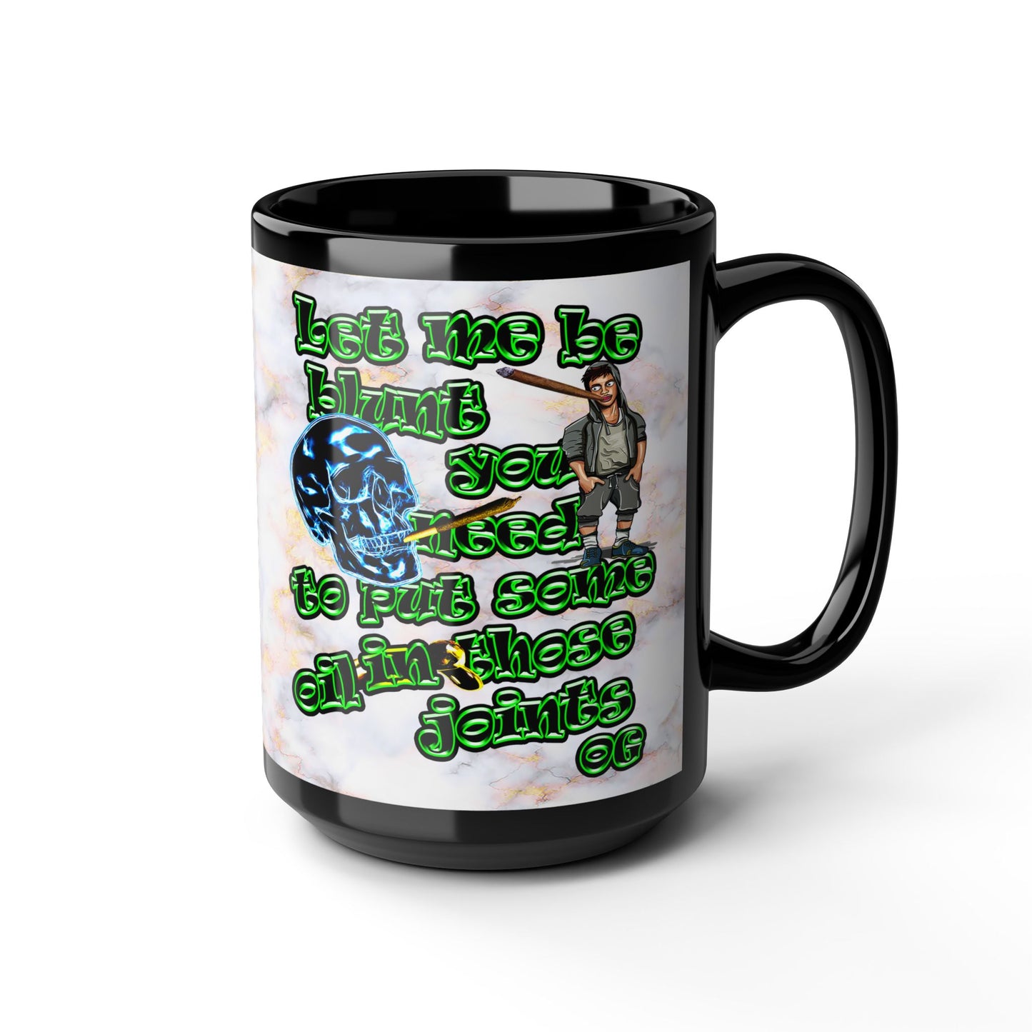 og - Black Mug (white marble)