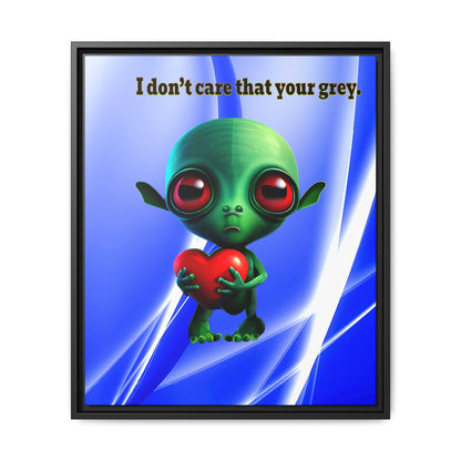 I don't care that your grey - framed canvas art (blue-white wave)