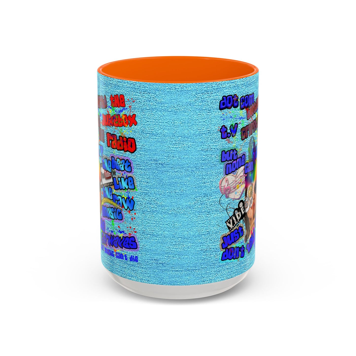 drop the beat - Accent Mug (faded blue)