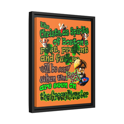 christmas spirits of boston - framed canvas art (crusta)