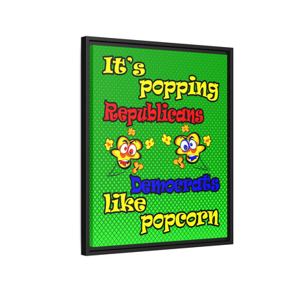 popping like popcorn - framed canvas art (logo green)