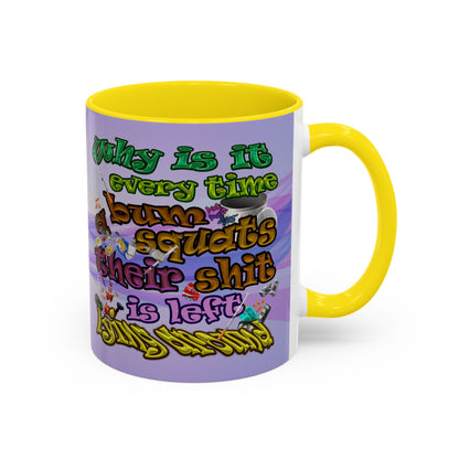 the bum's shit - Accent Mug (light blue-pink wave)