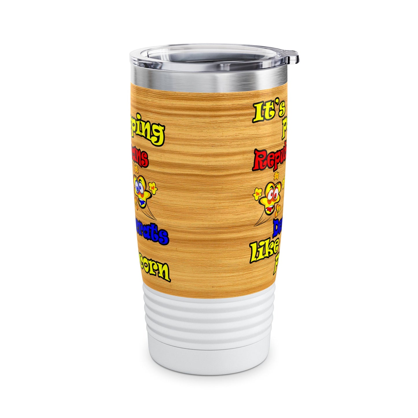 popping like popcorn - Ringneck Tumbler, 20oz (butterscotch wood finish)