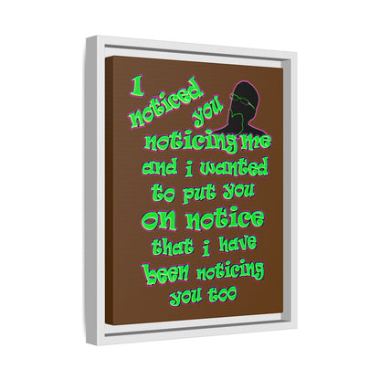 noticed you noticing - framed canvas art (brown)
