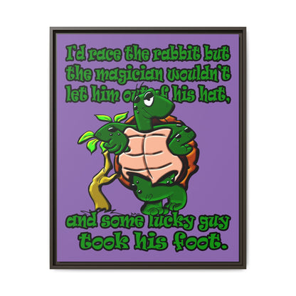 turtle race - framed canvas art (light purple)