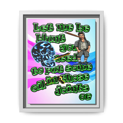 og - framed canvas art (light blue-pink wave)