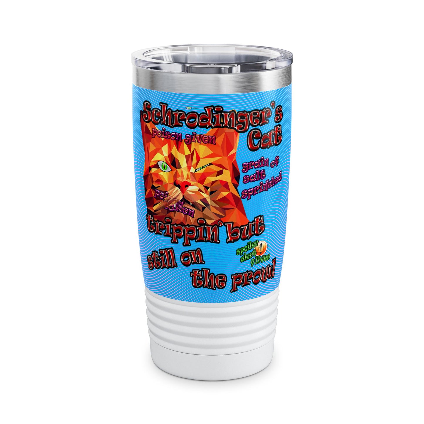 schrodinger's cat - Ringneck Tumbler, 20oz (light blue-purple wave)