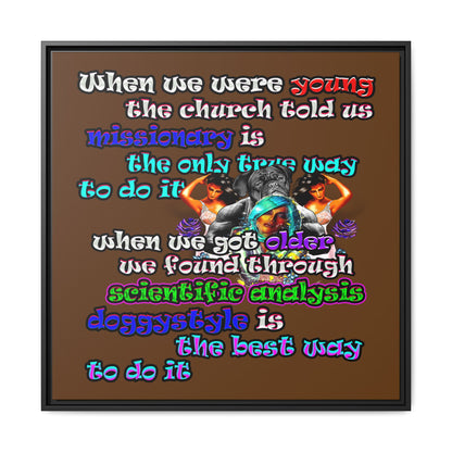 doggystyle - framed canvas art (brown)