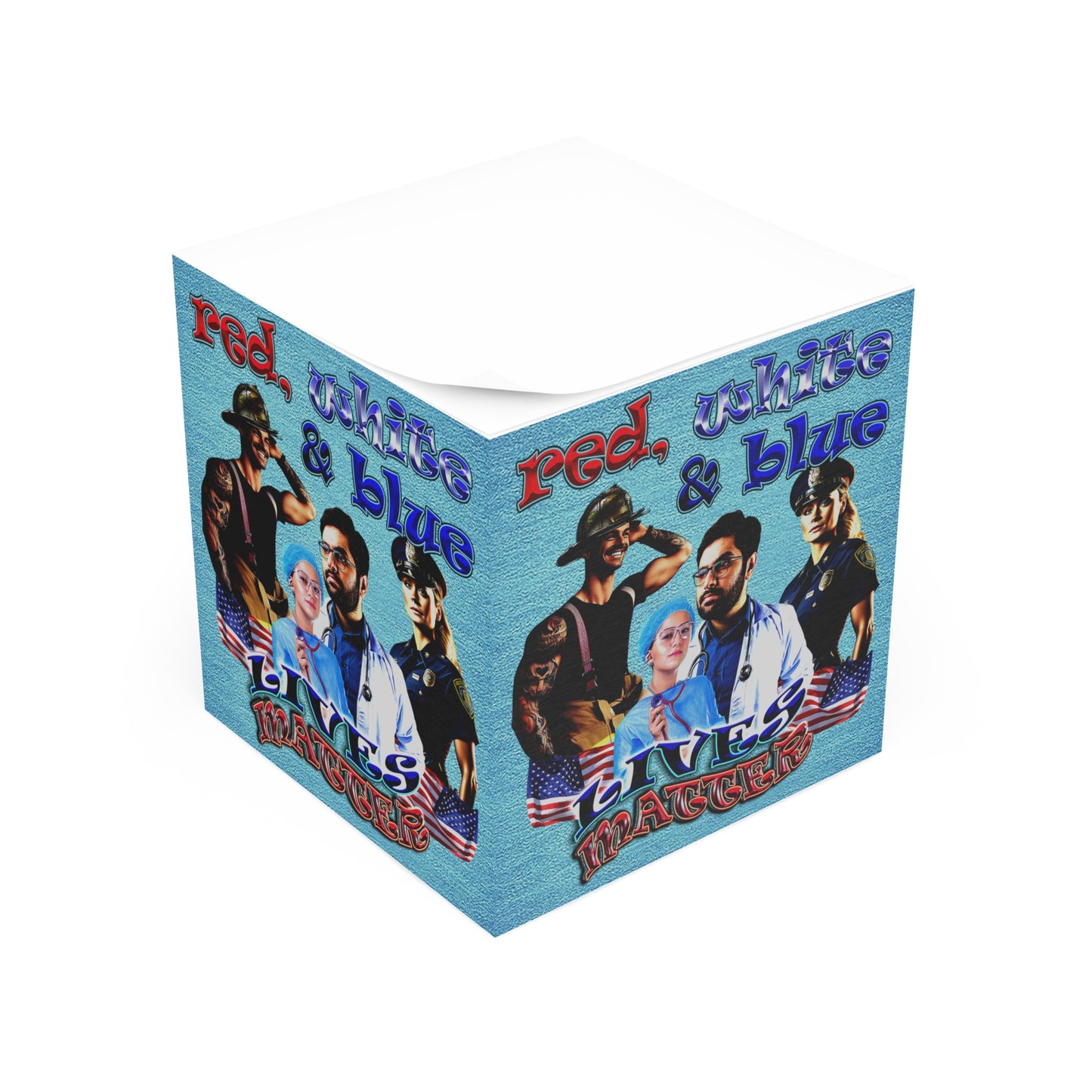 rw&b lives matter - note cube (faded blue)