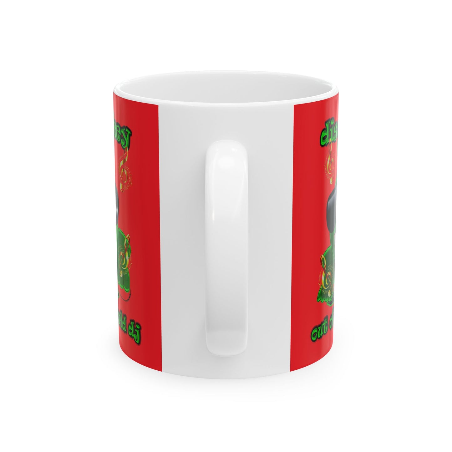 disc jockey - White Mug (red)