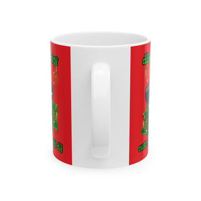 disc jockey - White Mug (red)