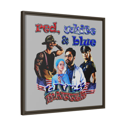 rw&b lives matter - framed canvas art (light grey)