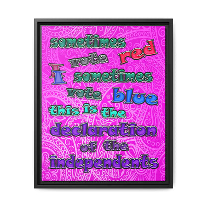 declaration of the independents - framed canvas art (pink swirl)