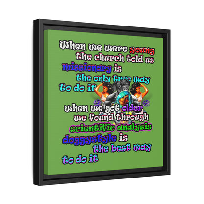 doggystyle - framed canvas art (green)