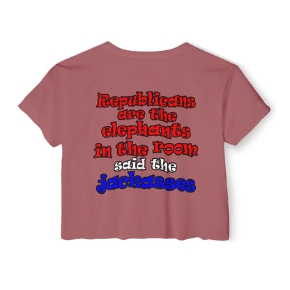 donkeys and elephants - Women's Festival Crop Top