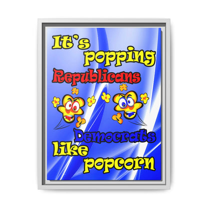 popping like popcorn - framed canvas art (blue-white wave)