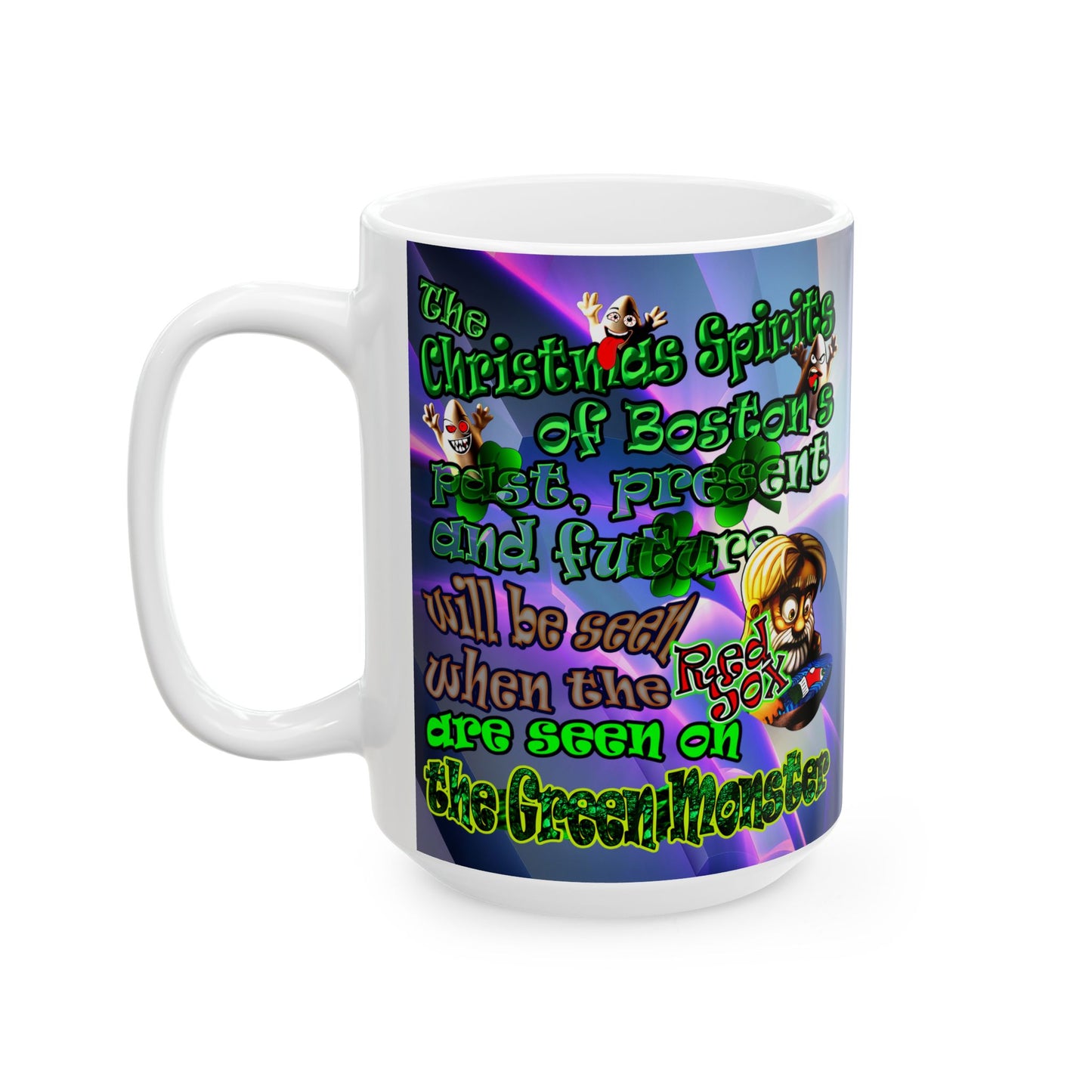 christmas spirits of boston - White Mug (grey-pink wave)