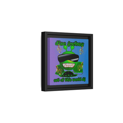 disc jockey - framed canvas art (light blue-purple wave)