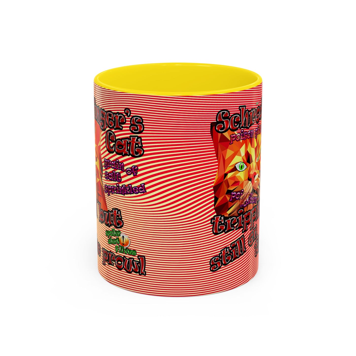 schrodinger's cat - Accent Mug (yellow-orange wave)