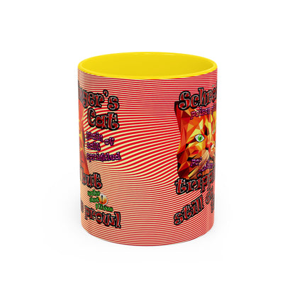schrodinger's cat - Accent Mug (yellow-orange wave)