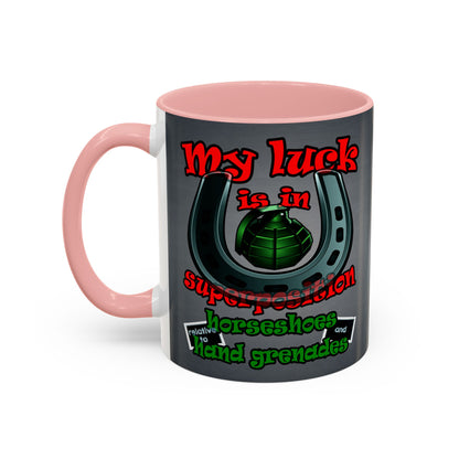 my luck - Accent Mug (grey-light grey)