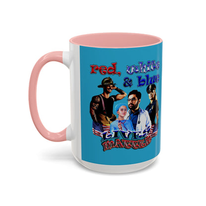 rw&b lives matter - Accent Mug (turquoise)