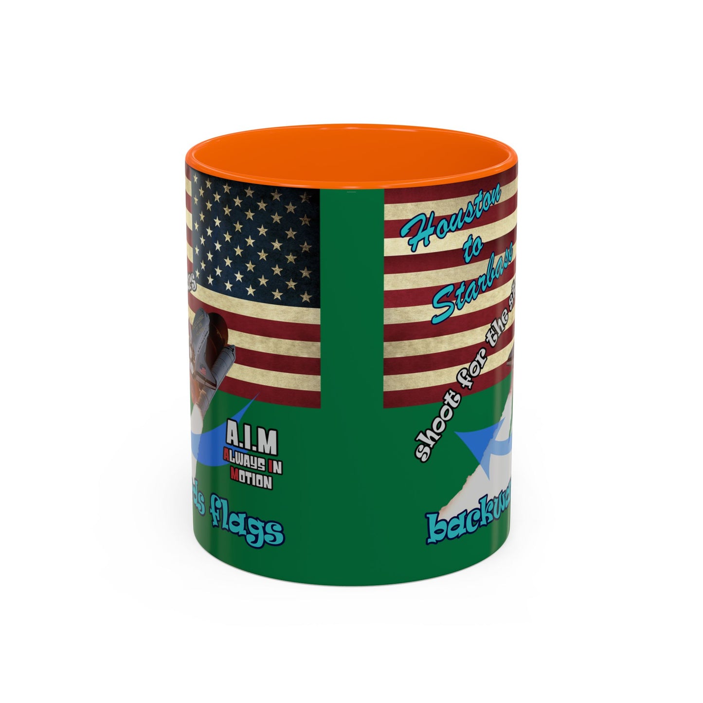shoot for the stars - Accent Mug (dark green)