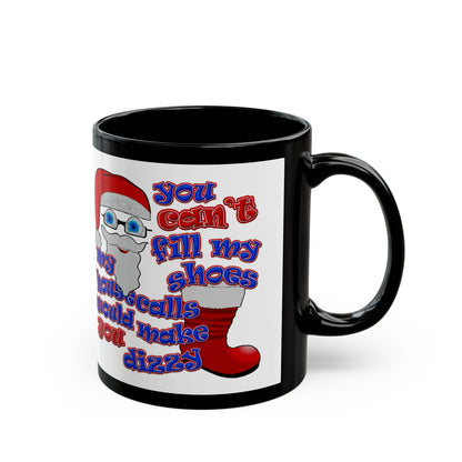 santa's shoes - Black Mug (white)