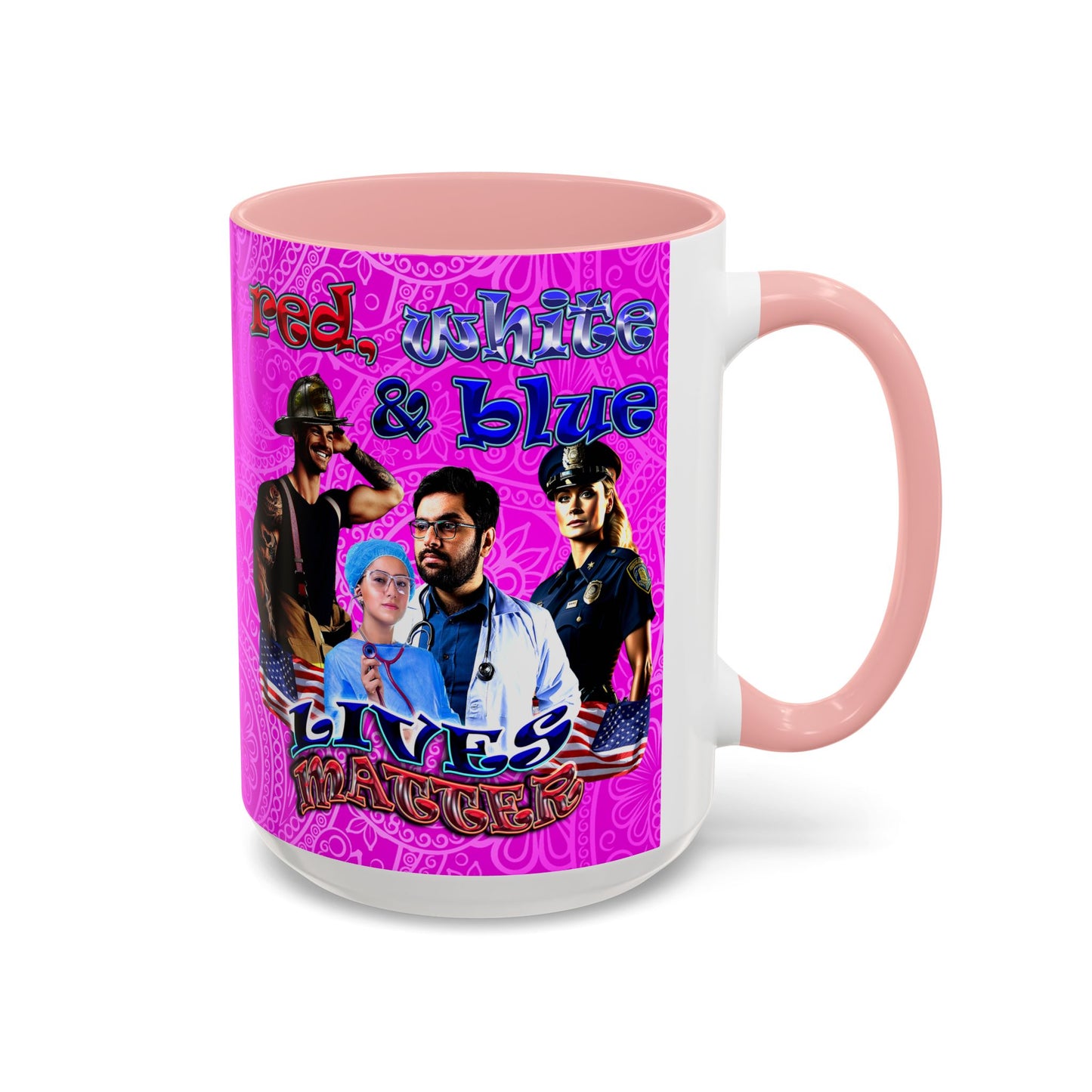 rw&b lives matter - Accent Mug (pink swirl)