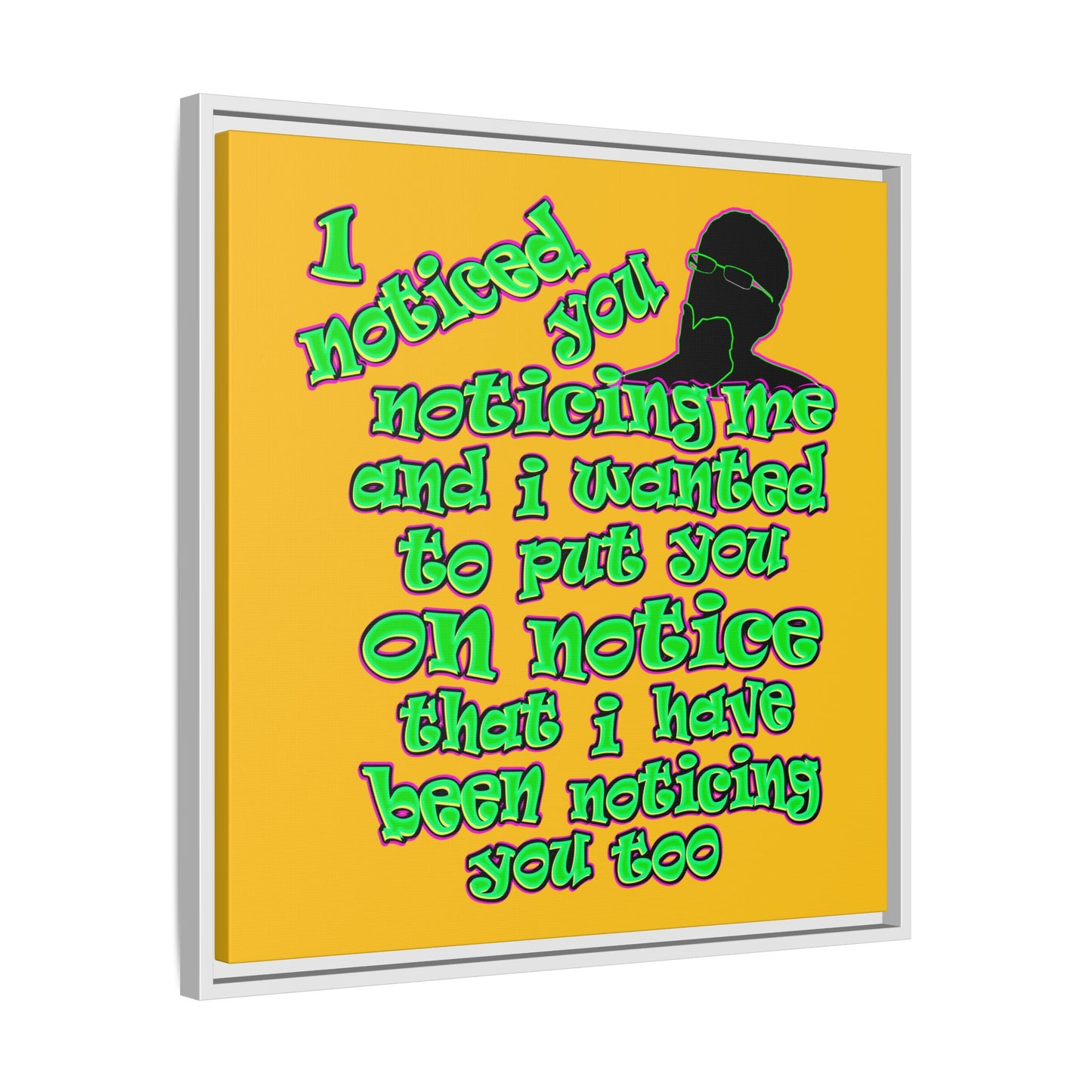 noticed you noticing - framed canvas art (yellow)
