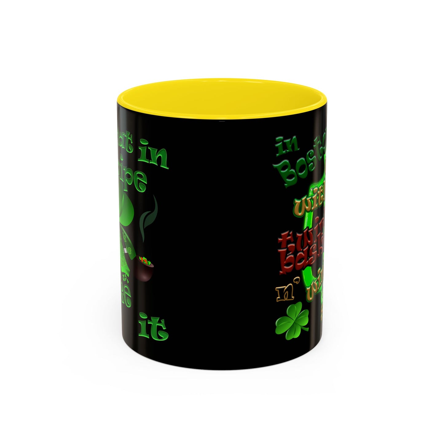 celtics logo - Accent Mug (black)