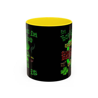 celtics logo - Accent Mug (black)