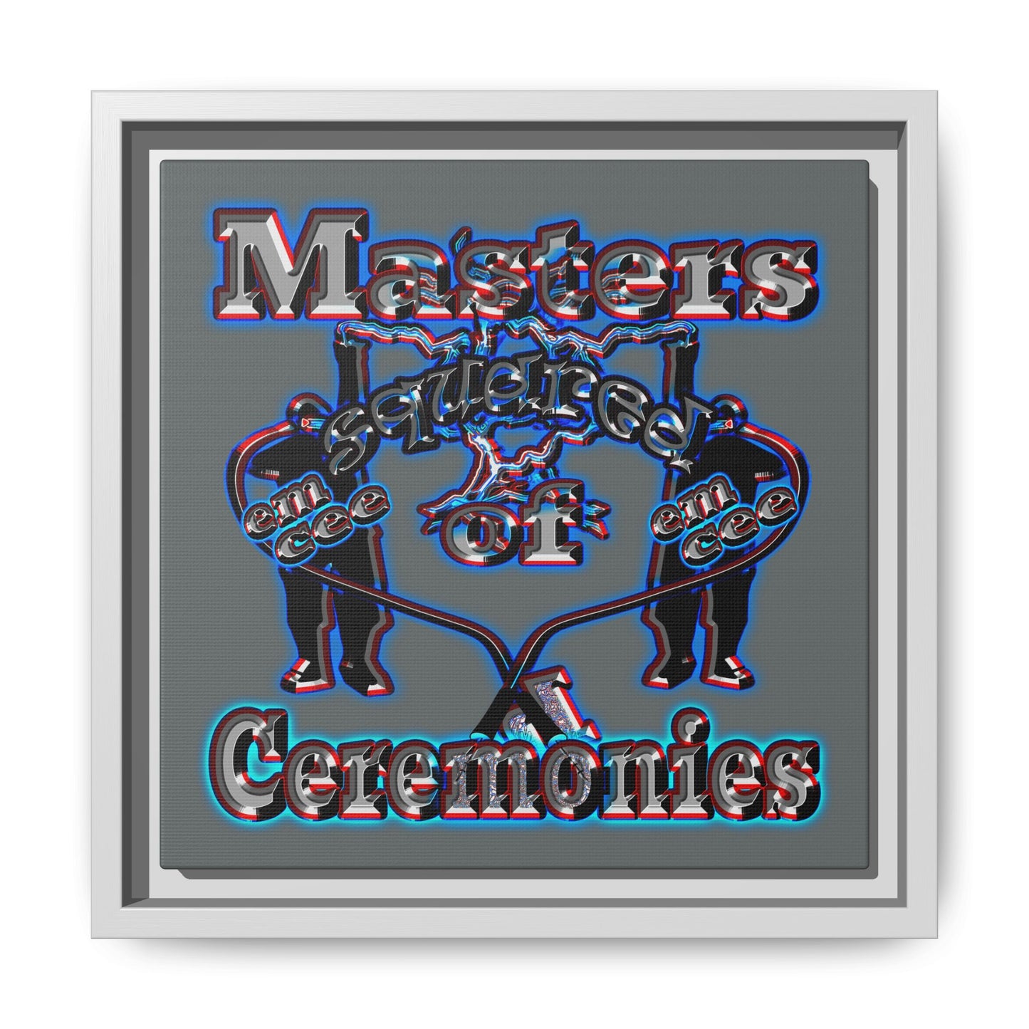 em cee squared - framed canvas art (dark grey)