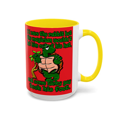 turtle race - Accent Mug (red)