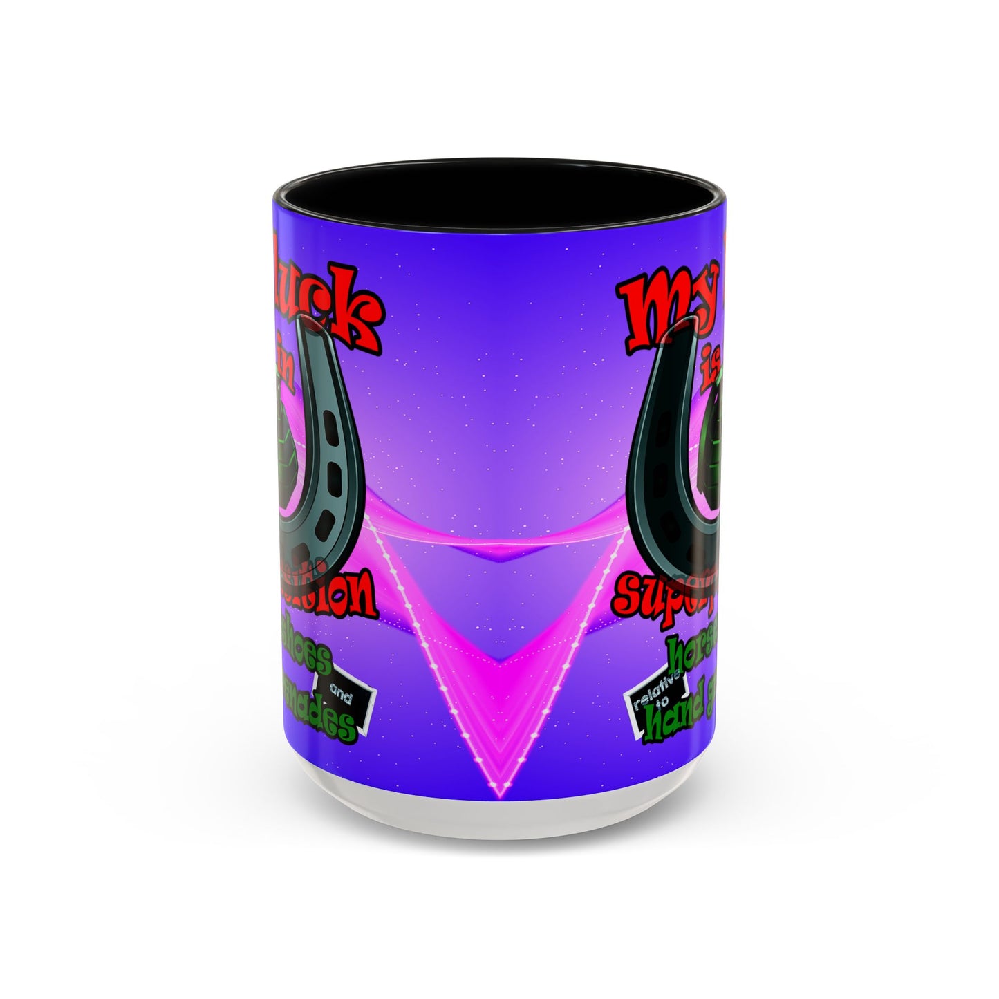 my luck - Accent Mug (purple-pink wave)