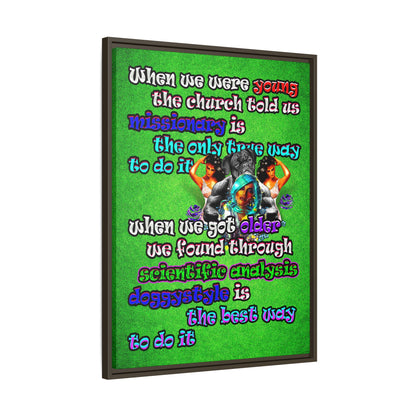 doggystyle - framed canvas art (green turf)