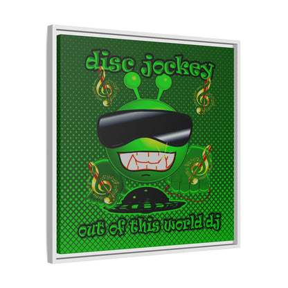 disc jockey - framed canvas art (logo green)