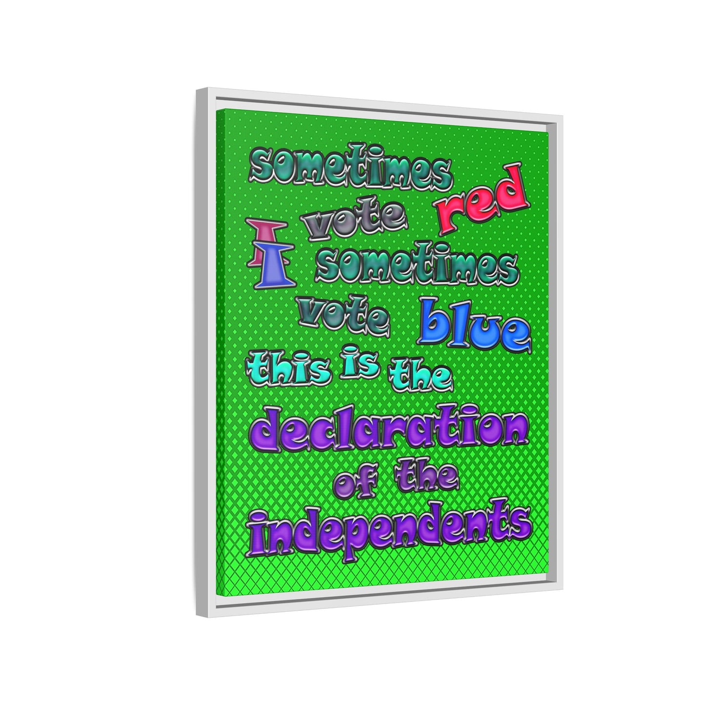 declaration of the independents - framed canvas art (logo green)
