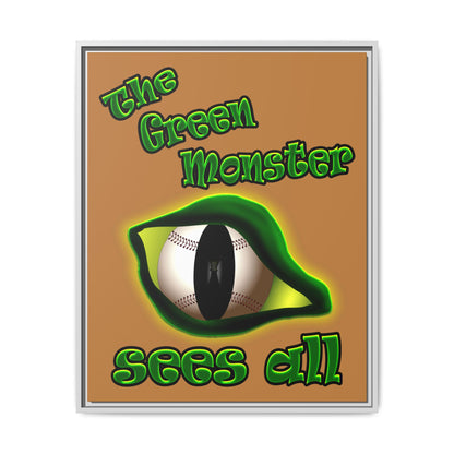 green monster - framed canvas art (light brown)