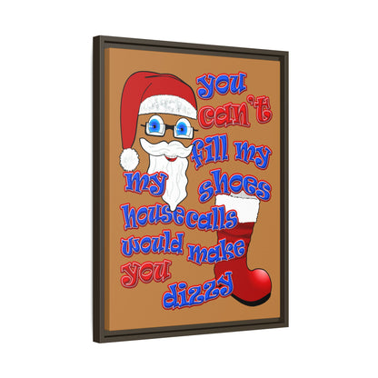 santa's shoes - framed canvas art (light brown)