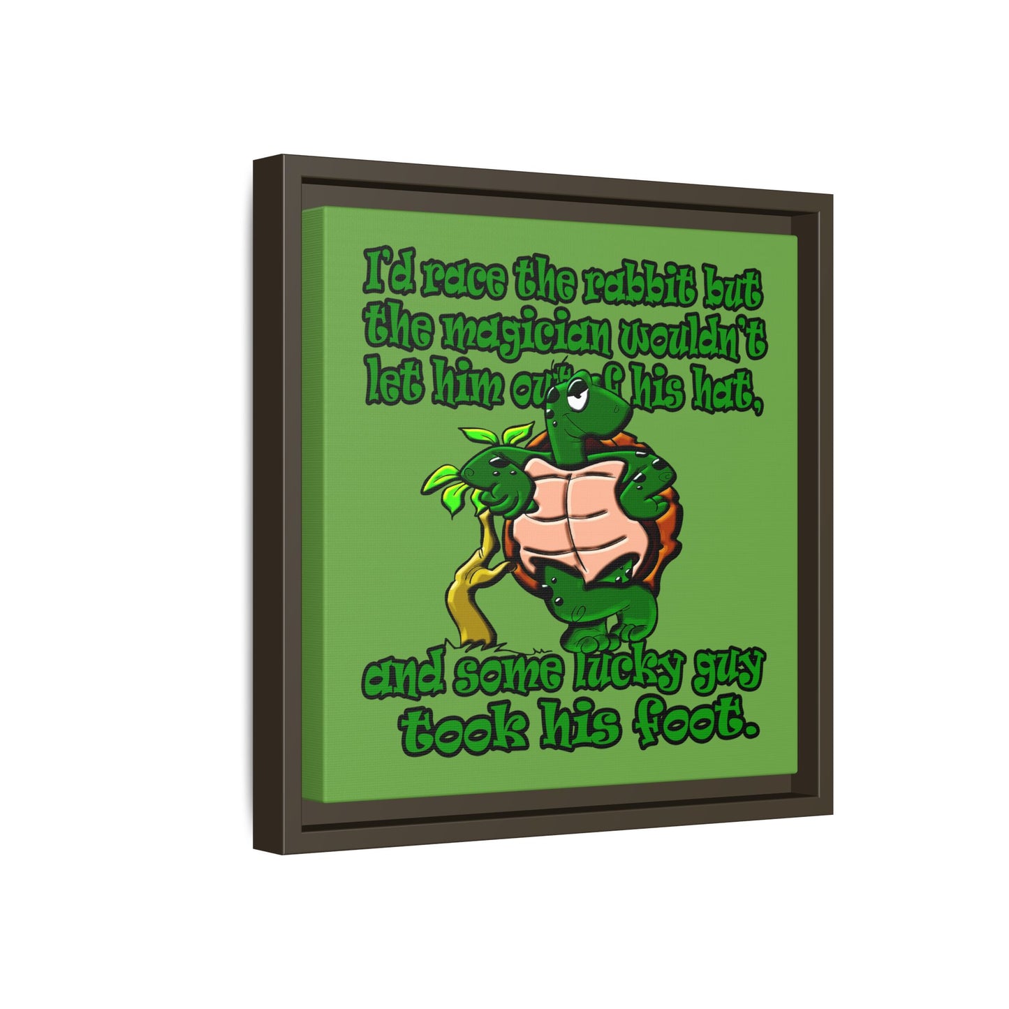 turtle race - framed canvas art (green)