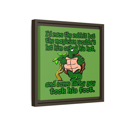 turtle race - framed canvas art (green)