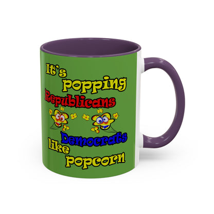 popping like popcorn - Accent Mug (green)