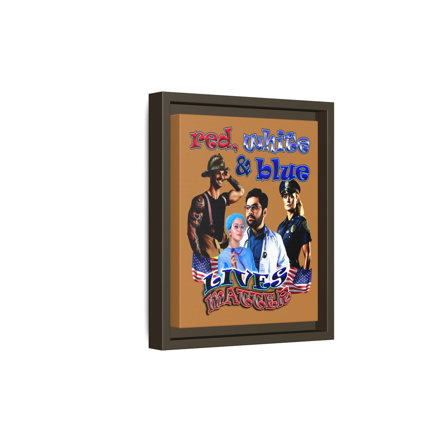 rw&b lives matter - framed canvas art (light brown)