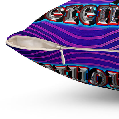 em cee squared - Spun Polyester Square Pillow - (purple wave)
